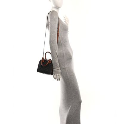 Celine Triomphe Canvas Calfskin Small Boston Bag Tan 2 of 12