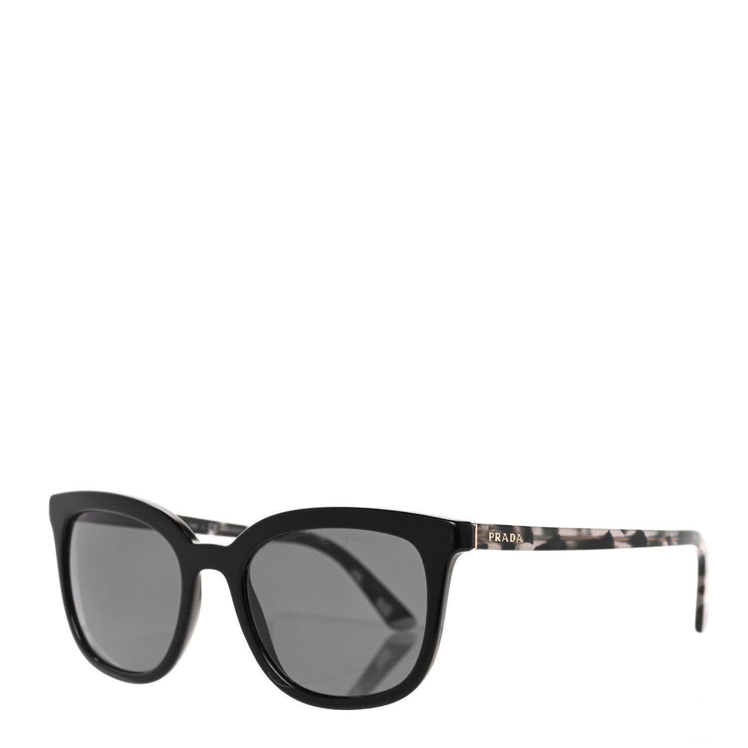 Prada Acetate Polarized Pillow Cat Eye Sunglasses SPR 03X BlackTortoise 1 of 6
