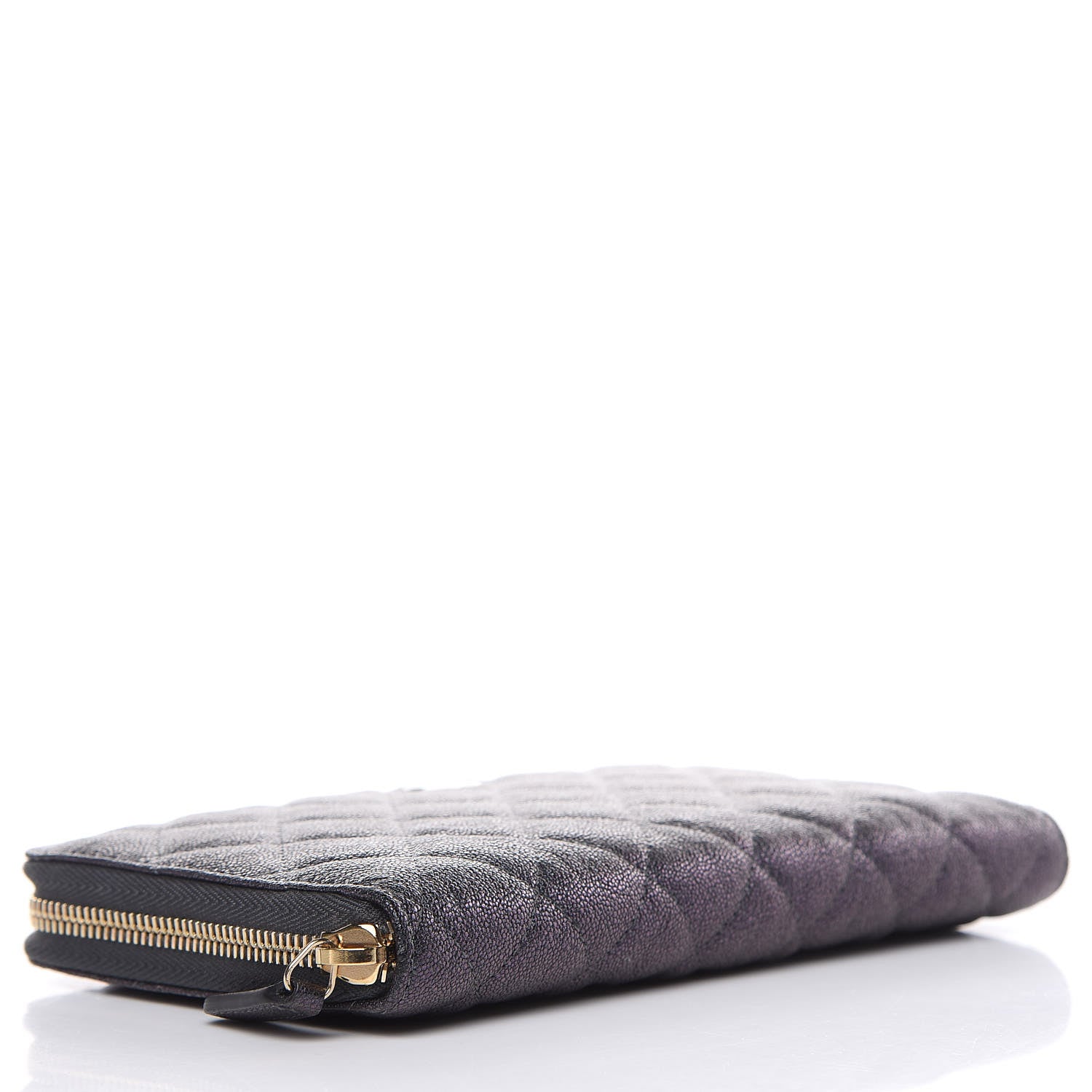 Chanel Iridescent Caviar Quilted Large Zip Around Organizer Wallet Black 4 of 11