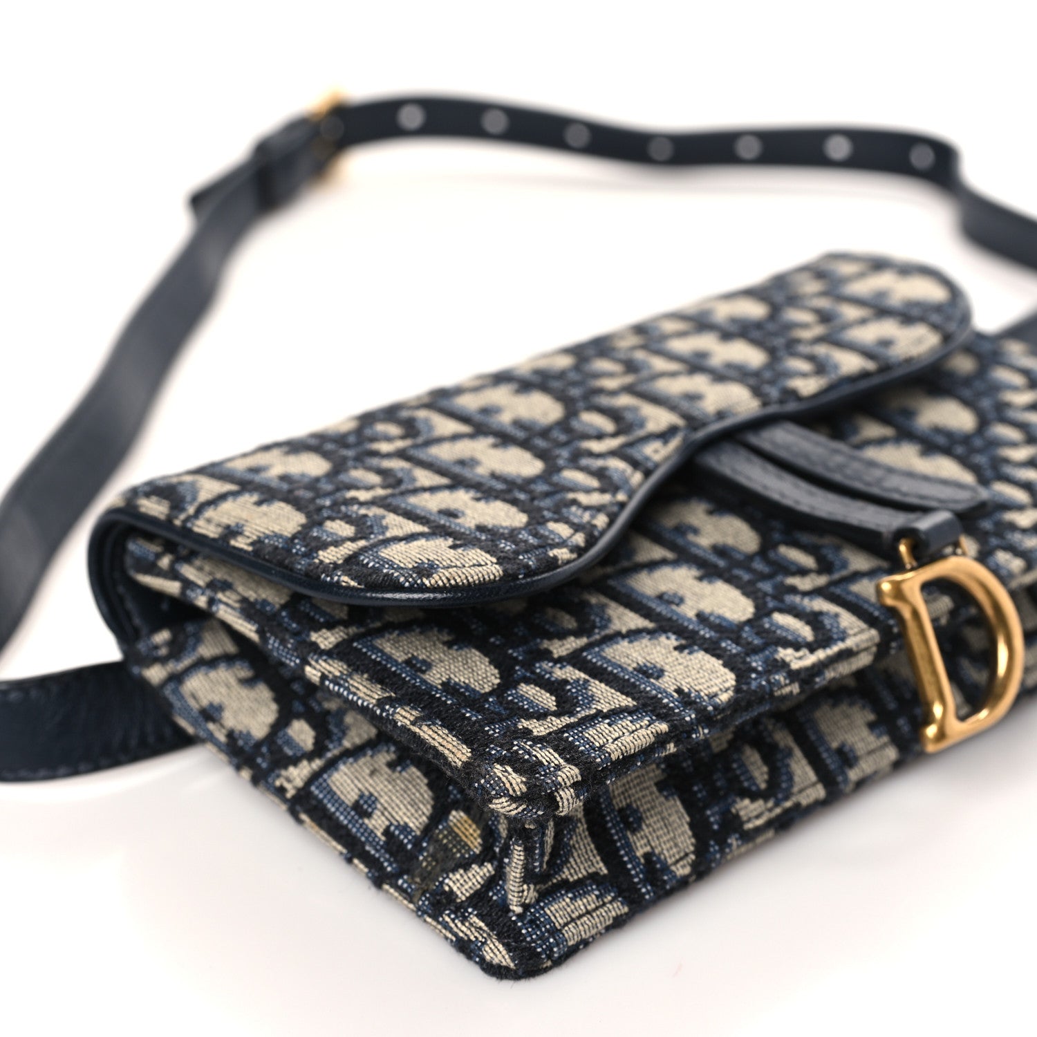Christian Dior Oblique Saddle Belt Bag Blue 8 of 9