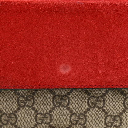 Gucci GG Supreme Monogram Suede Mini Dionysus Shoulder Bag Beige Ebony Vulcanic Red 10 of 11
