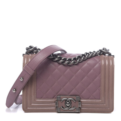 Chanel Goatskin Quilted Patent Small Duo Boy Flap Pink 1 of 10