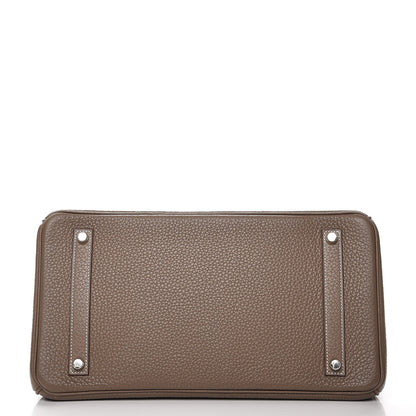 Hermes Taurillon Clemence Birkin 35 Etoupe 6 of 30