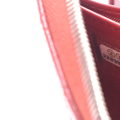 Chanel Caviar Quilted Large Gusset Zip Around Wallet Red 8 of 9