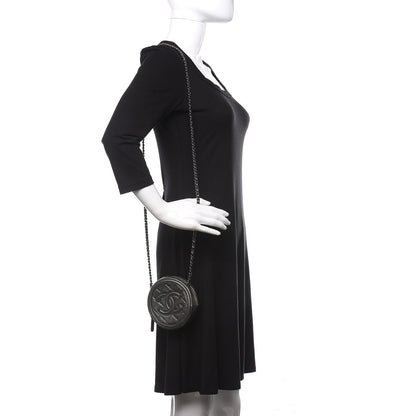Chanel Metallic Caviar Quilted Round Filigree Crossbody Dark Silver 2 of 11