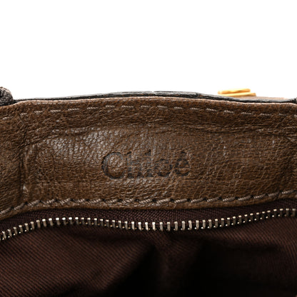 Chloe Snakeskin Grained Calfskin Chevron Paddington Brown 6 of 9