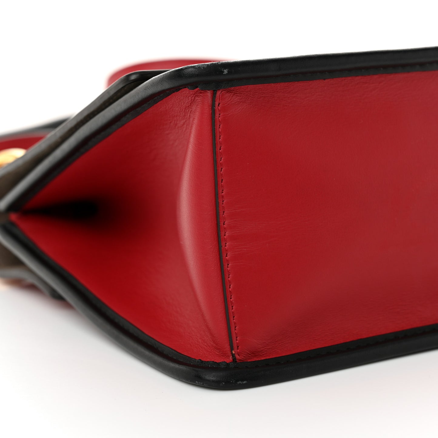 Vitello Century F is Fendi Bi-Color FF 1974 Embossed Kan I Shoulder Bag Fragola Maya Black