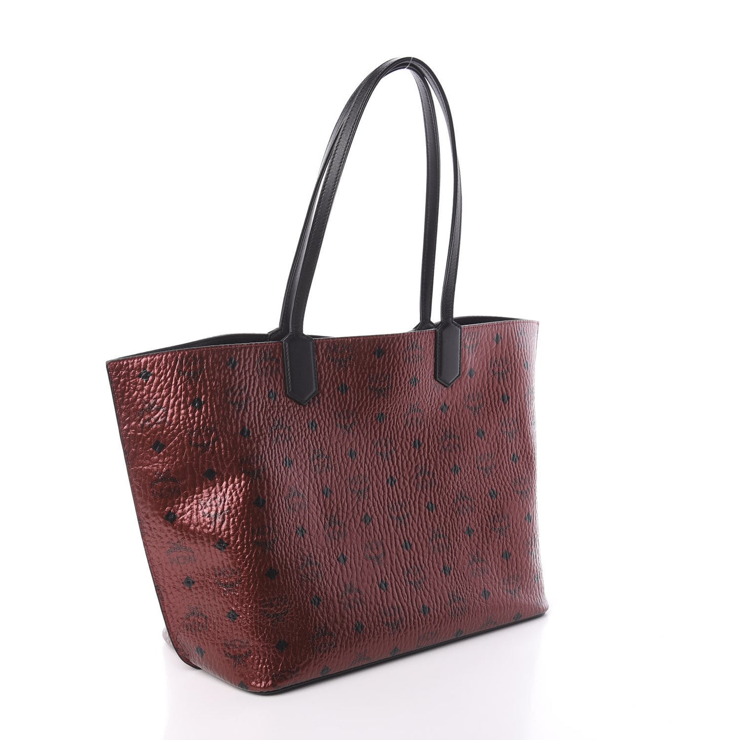 Metallic Visetos Shopper Tote Scooter Red