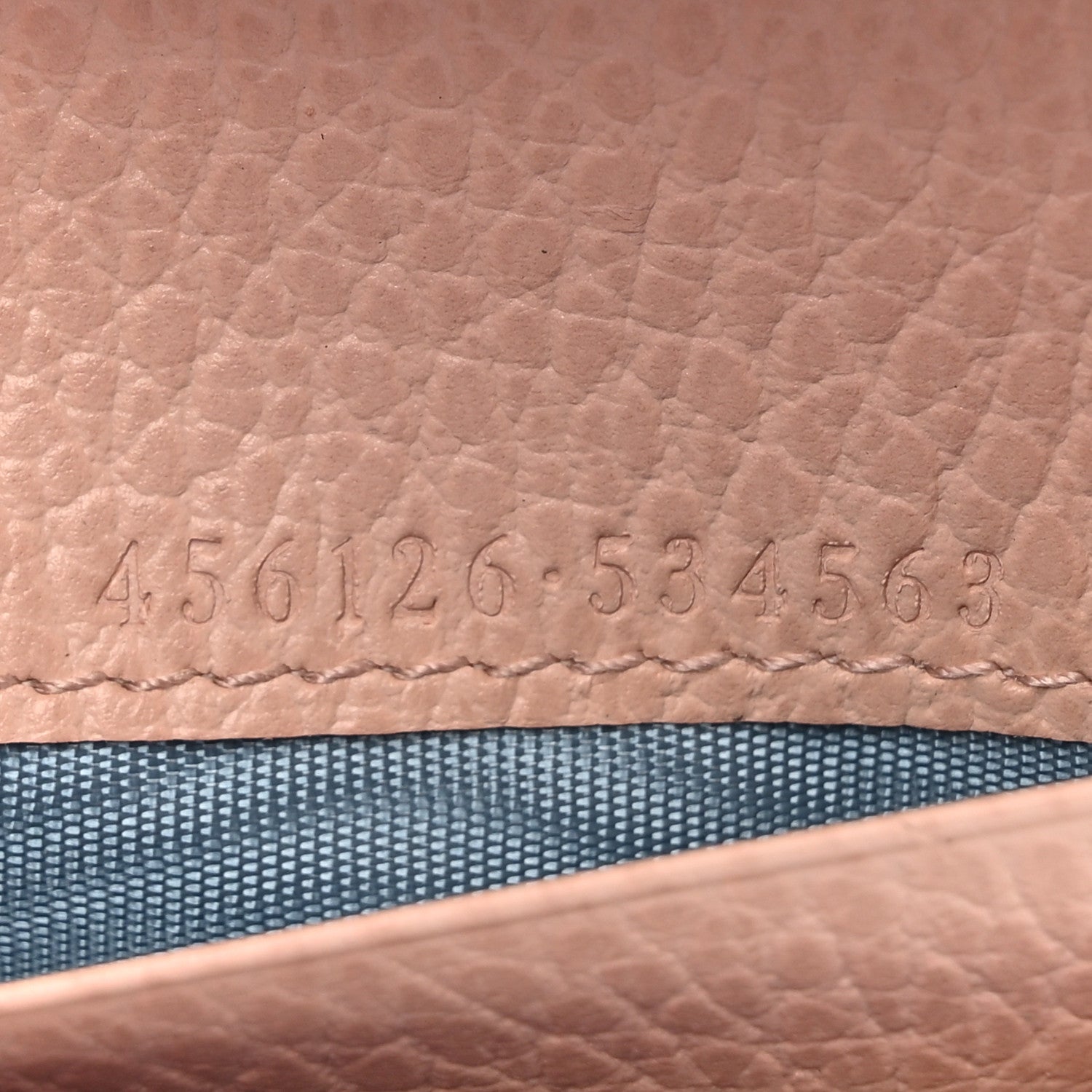 Gucci Dollar Calfskin Bi- Color GG Marmont Card Case Grey Sky Perfect Pink 8 of 9