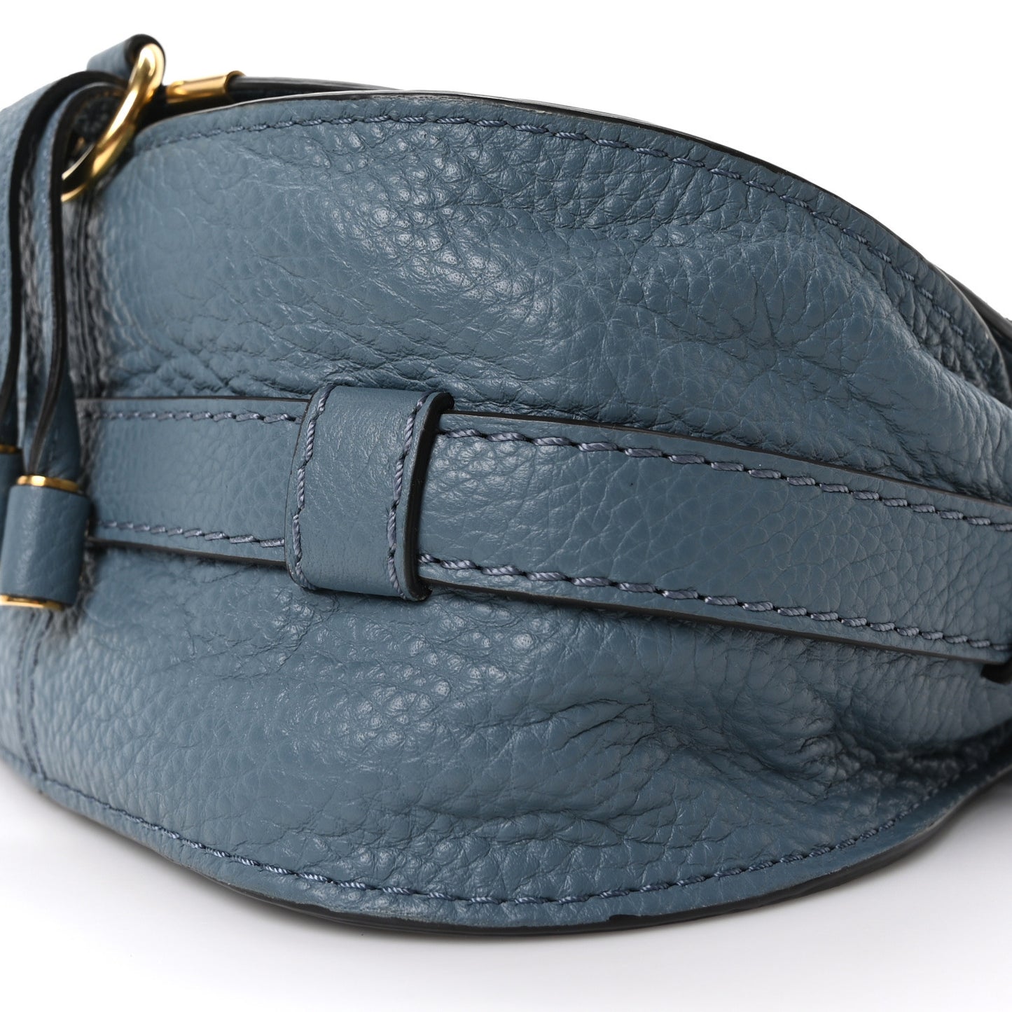 Calfskin Mini Marcie Round Crossbody Bag Mirage Blue