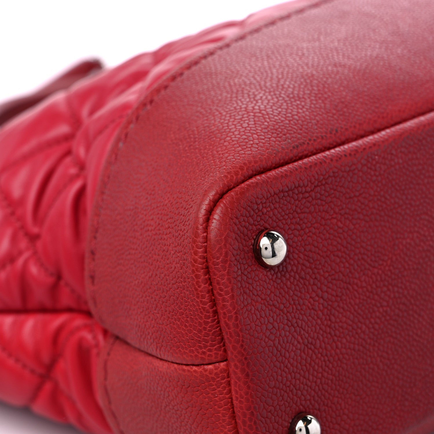 Chanel Calfskin Caviar Quilted Large Shopping Tote Red 11 of 16
