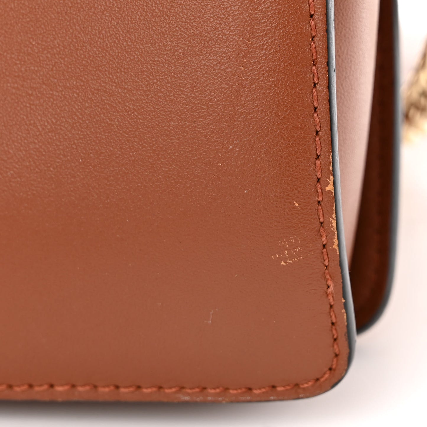Suede Calfskin Small Faye Shoulder Bag Tobacco
