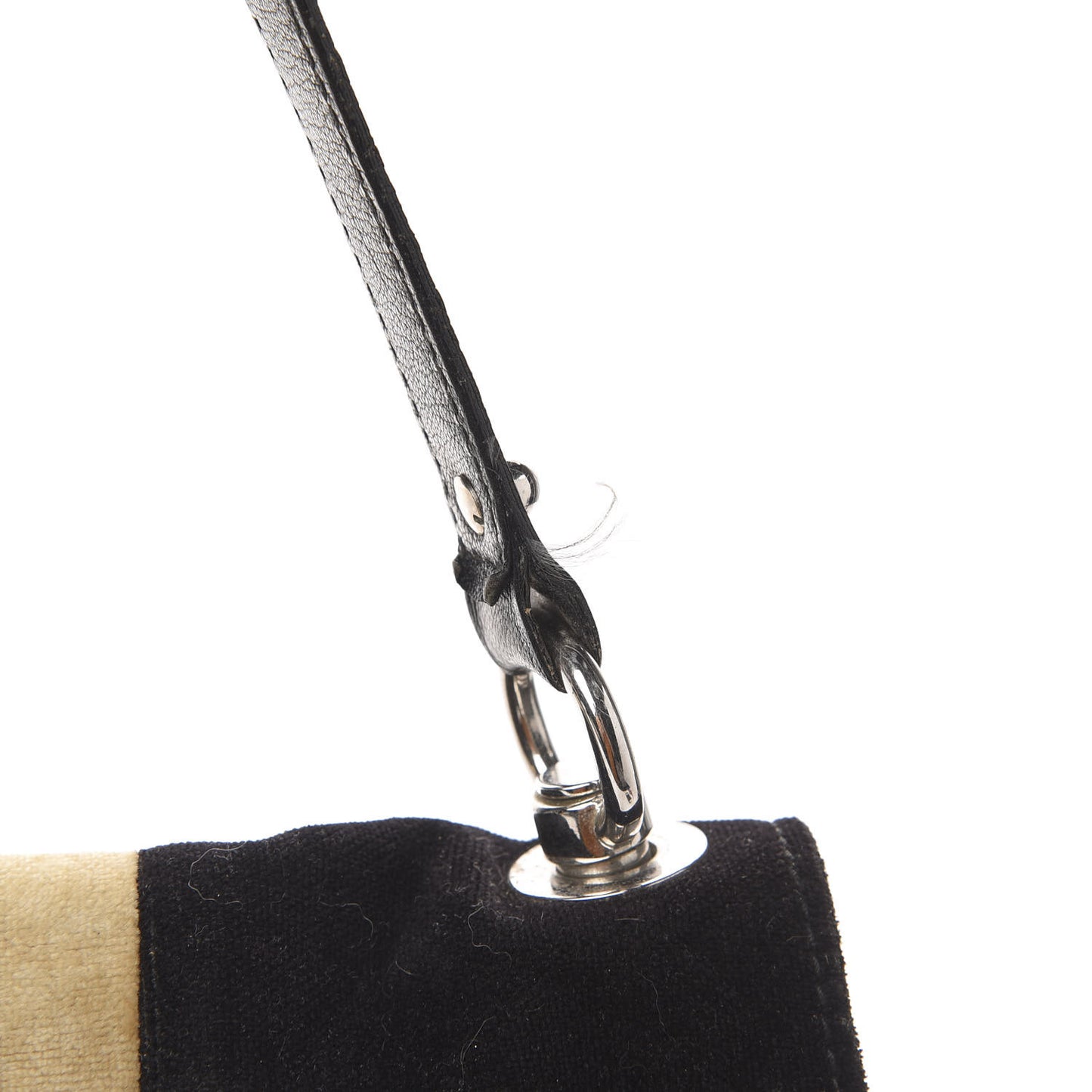 Velvet Web Blondie Medium Shoulder Flap Bag Black White