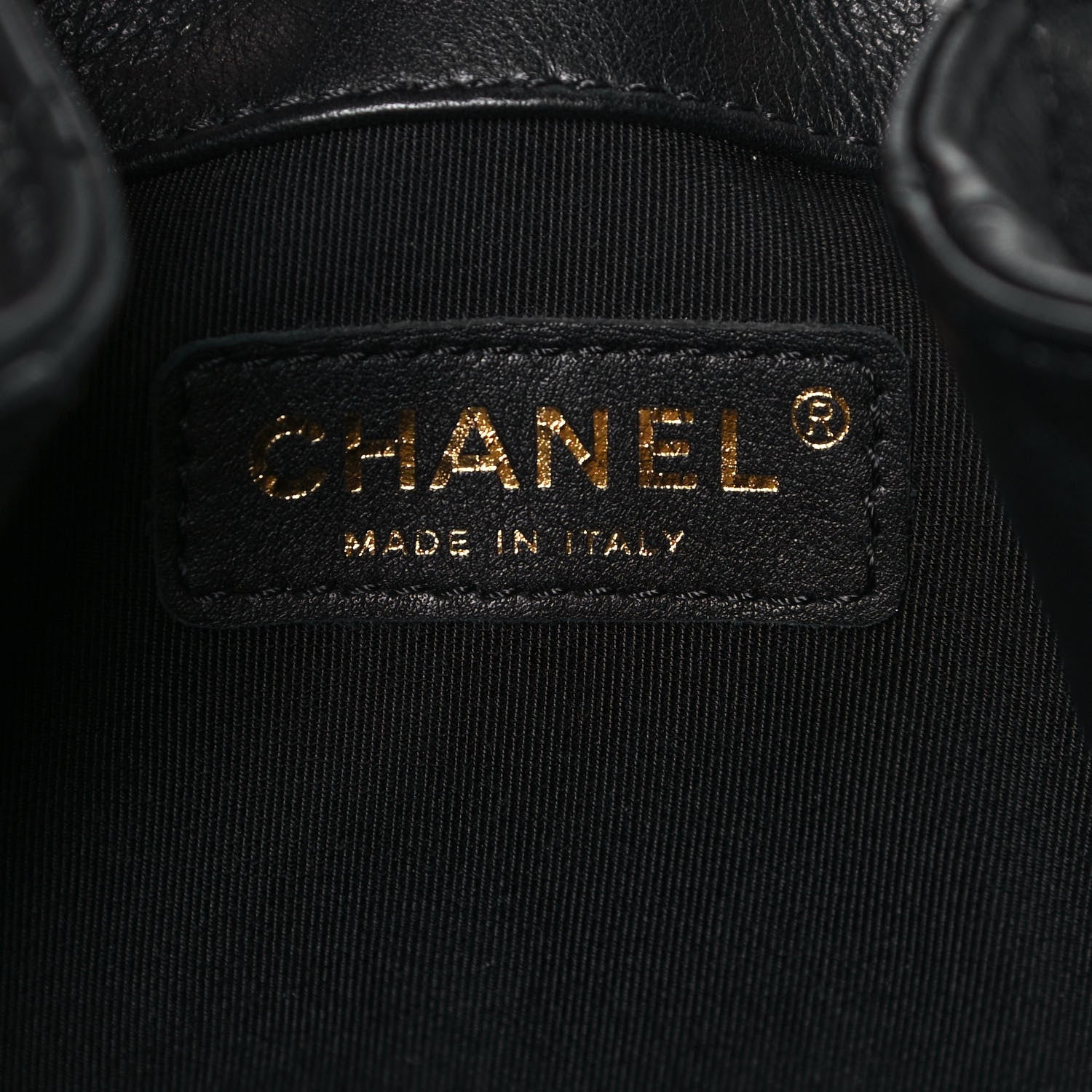 Chanel Lambskin Quilted Chain Drawstring Bag Black 6 of 12