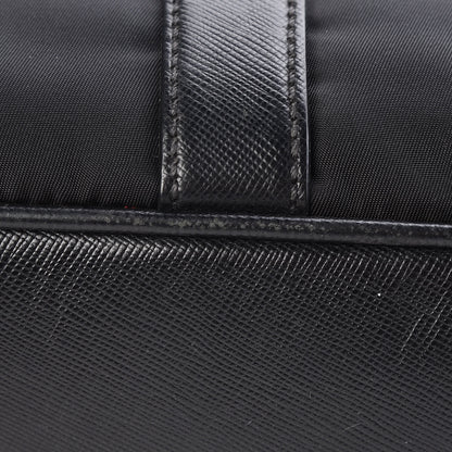 Prada Tessuto Nylon Saffiano Metal Triangle Logo Work Bag Black 32 of 34