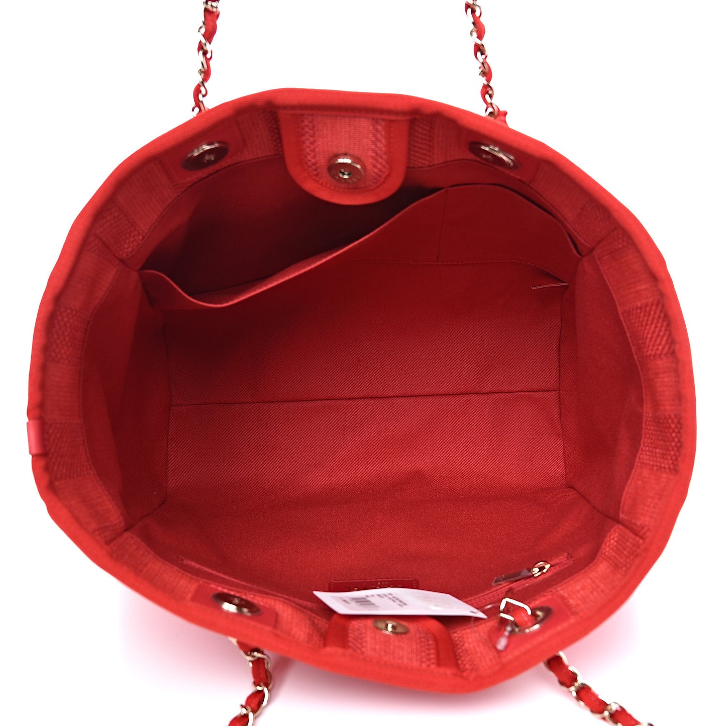Mixed Fibers Striped Small Deauville Tote Red
