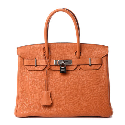 Hermes Taurillon Clemence Birkin 30 Orange 1 of 10