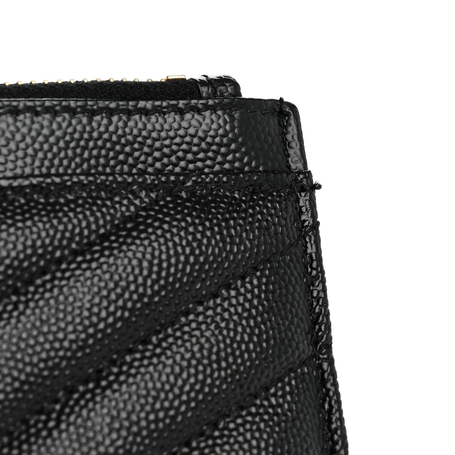 Saint Laurent Grain De Poudre Chevron Monogram Bill Pouch Black 8 of 9