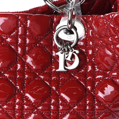 Christian Dior Patent Cannage Large Dior Soft Shopping Tote Red 10 of 10