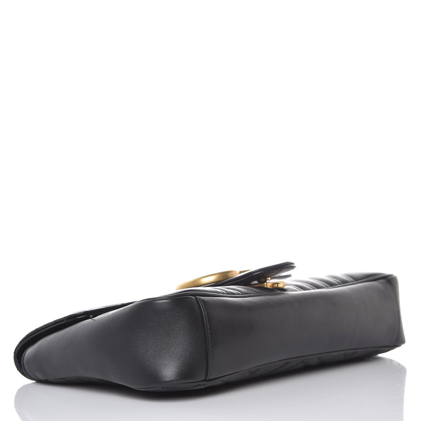 Calfskin Matelasse Medium GG Marmont Shoulder Bag Black