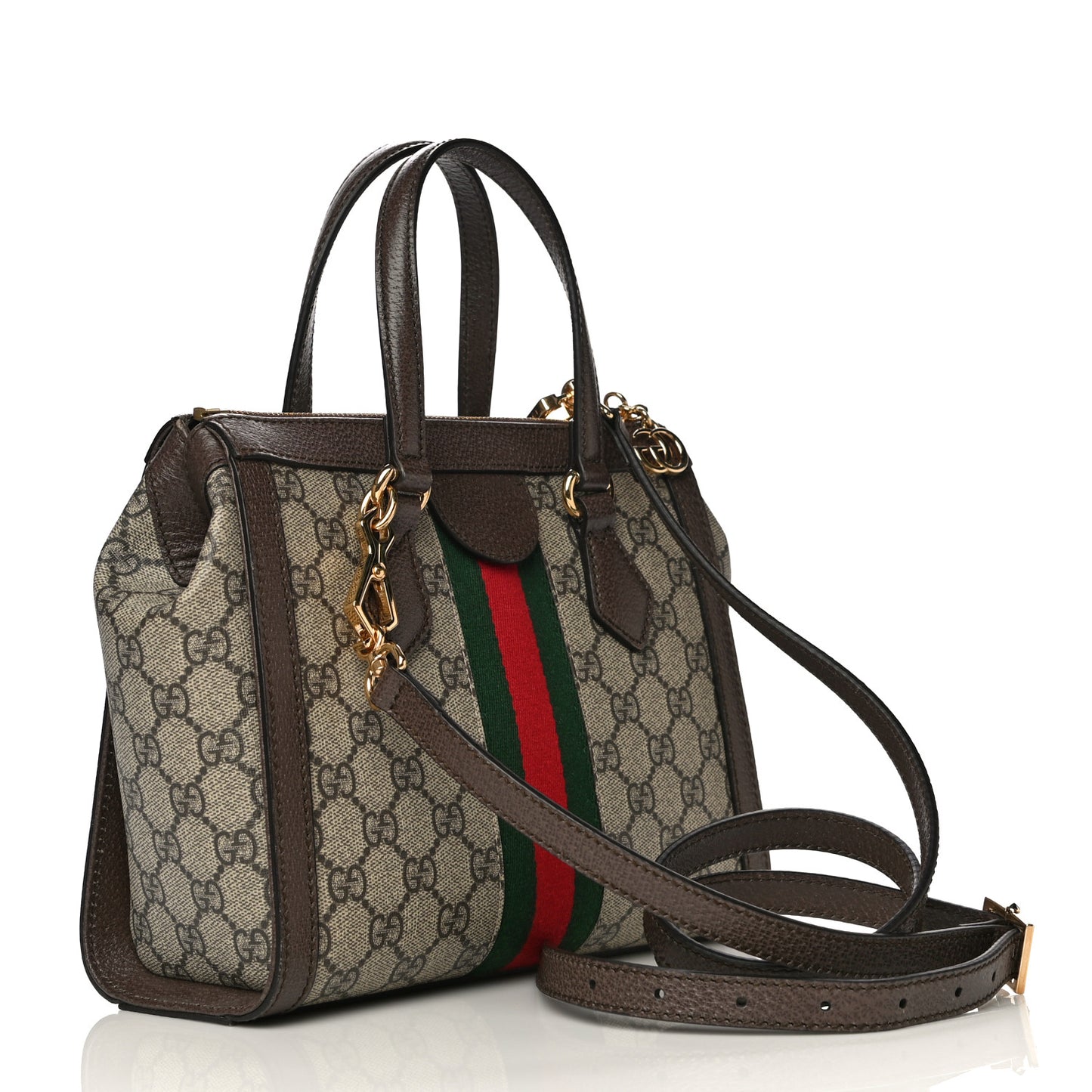 GG Supreme Monogram Small Ophidia Tote Bag Brown