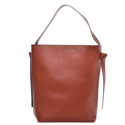 Celine Shiny Smooth Calfskin Zebra Printed Calf Hair Small Twisted Cabas Chalk Brick 1 of 12