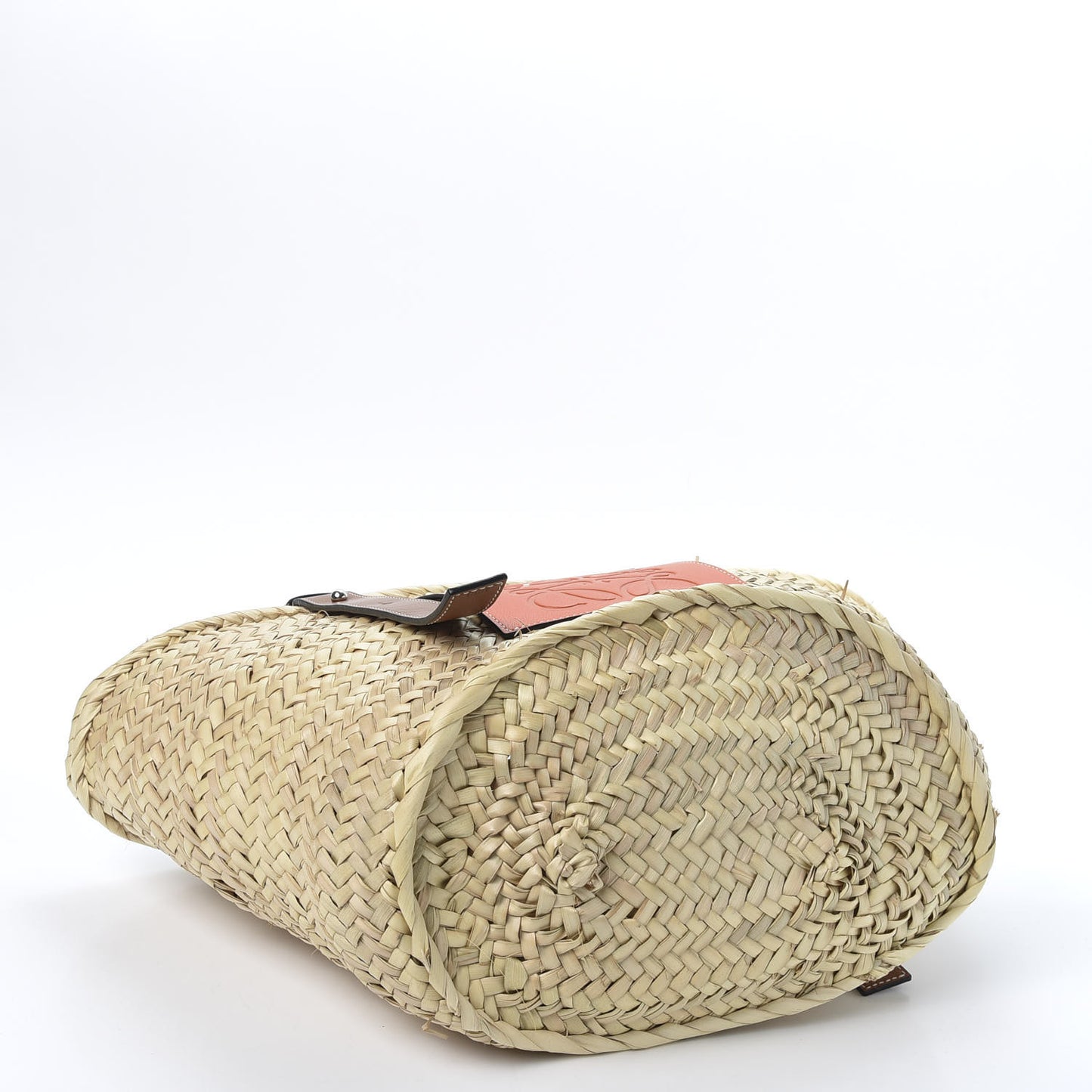 Raffia Basket Tote Bag Natural Tan Orange