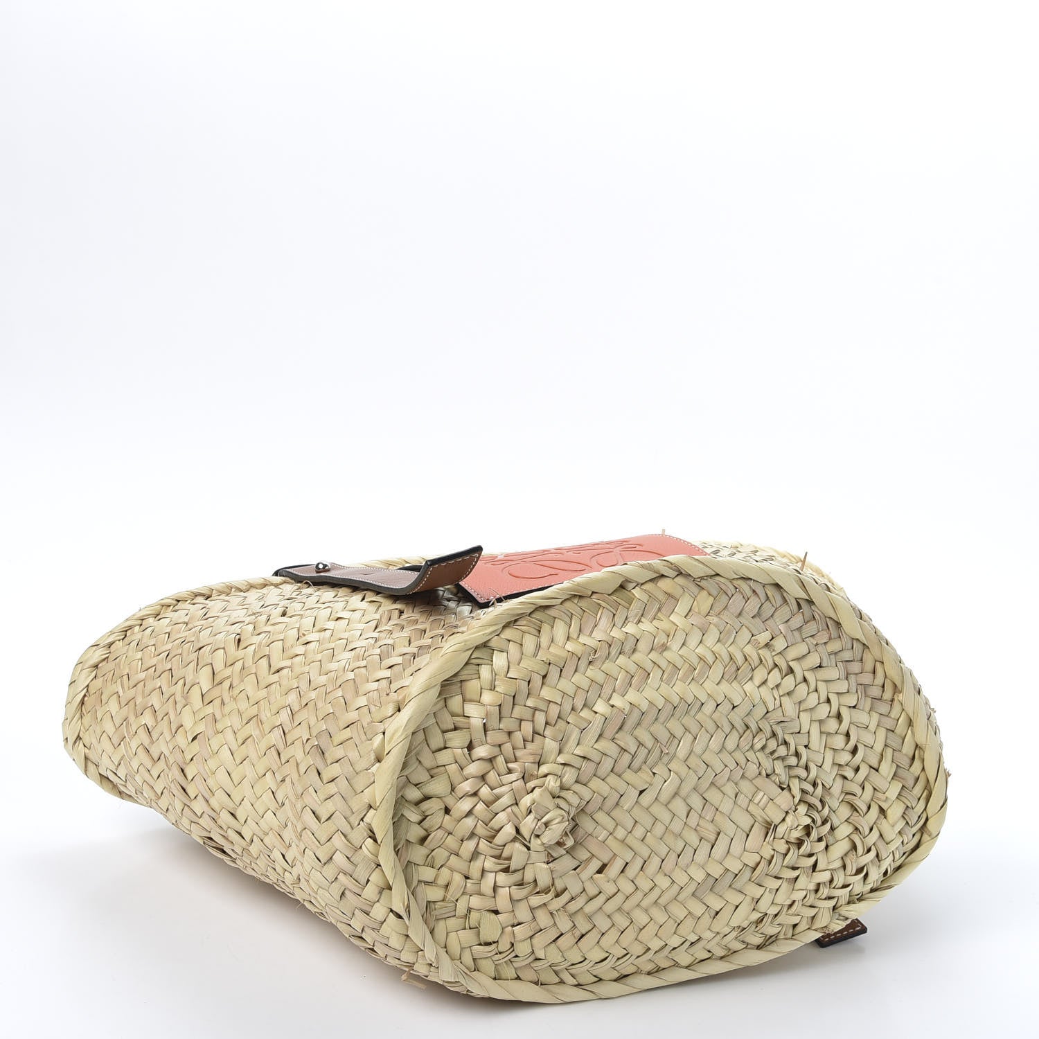 Loewe Raffia Basket Tote Bag Natural Tan Orange 3 of 12