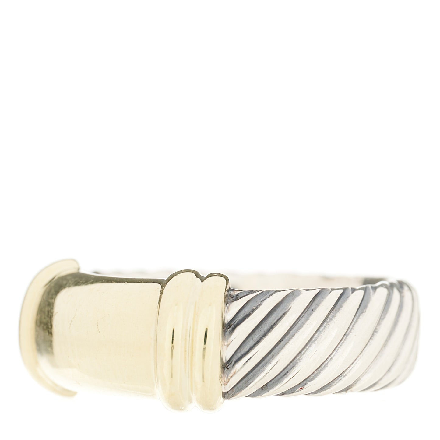 Sterling Silver 14K Yellow Gold Metro Cable Ring 53 6.25