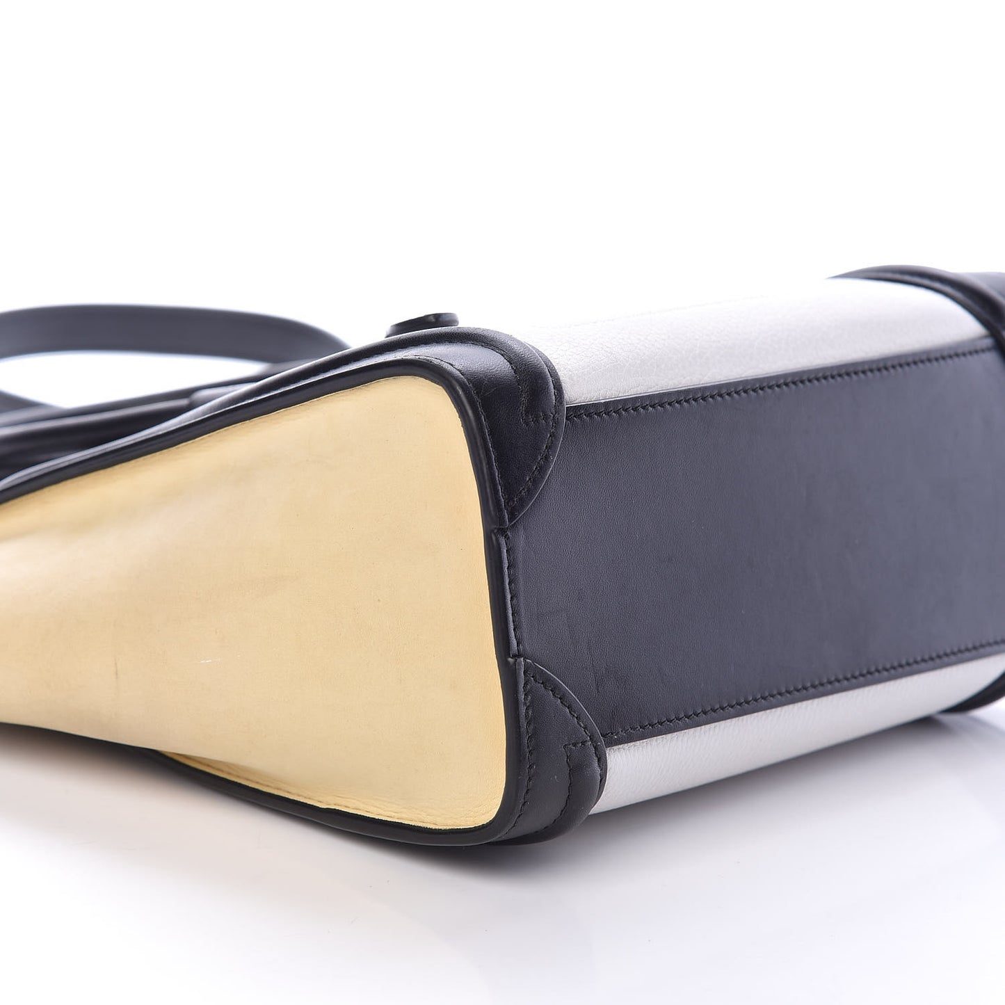 Grained Baby Calfskin Nubuck Nano Tri-Color Luggage White