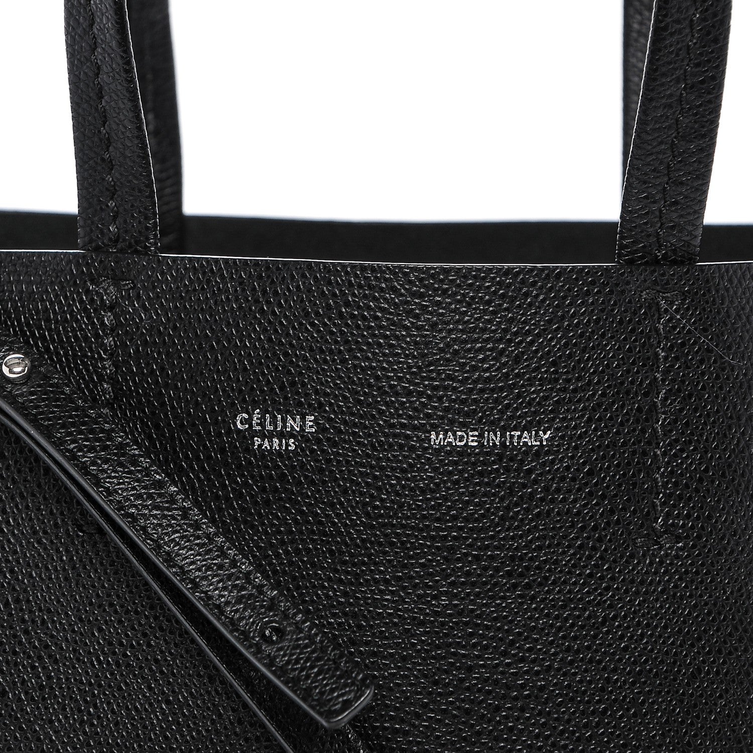 Celine Grained Calfskin Small Vertical Cabas Black 6 of 6