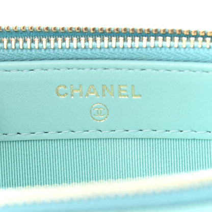 Chanel Caviar Quilted Small Clutch With Chain Light Blue 8 of 13