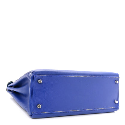 Hermes Epsom Candy Kelly Retourne 32 Bleu Electrique Mykonos 4 of 13