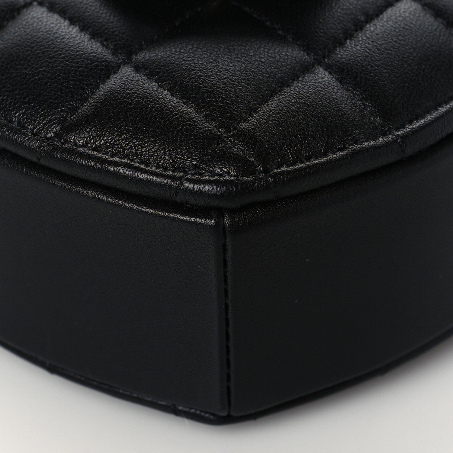 Chanel Lambskin Quilted CC In Love Heart Clutch With Chain Black 9 of 10