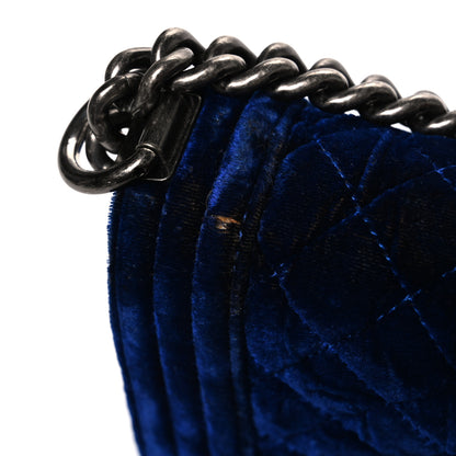 Chanel Velvet Quilted Small Boy Flap Blue 11 of 12