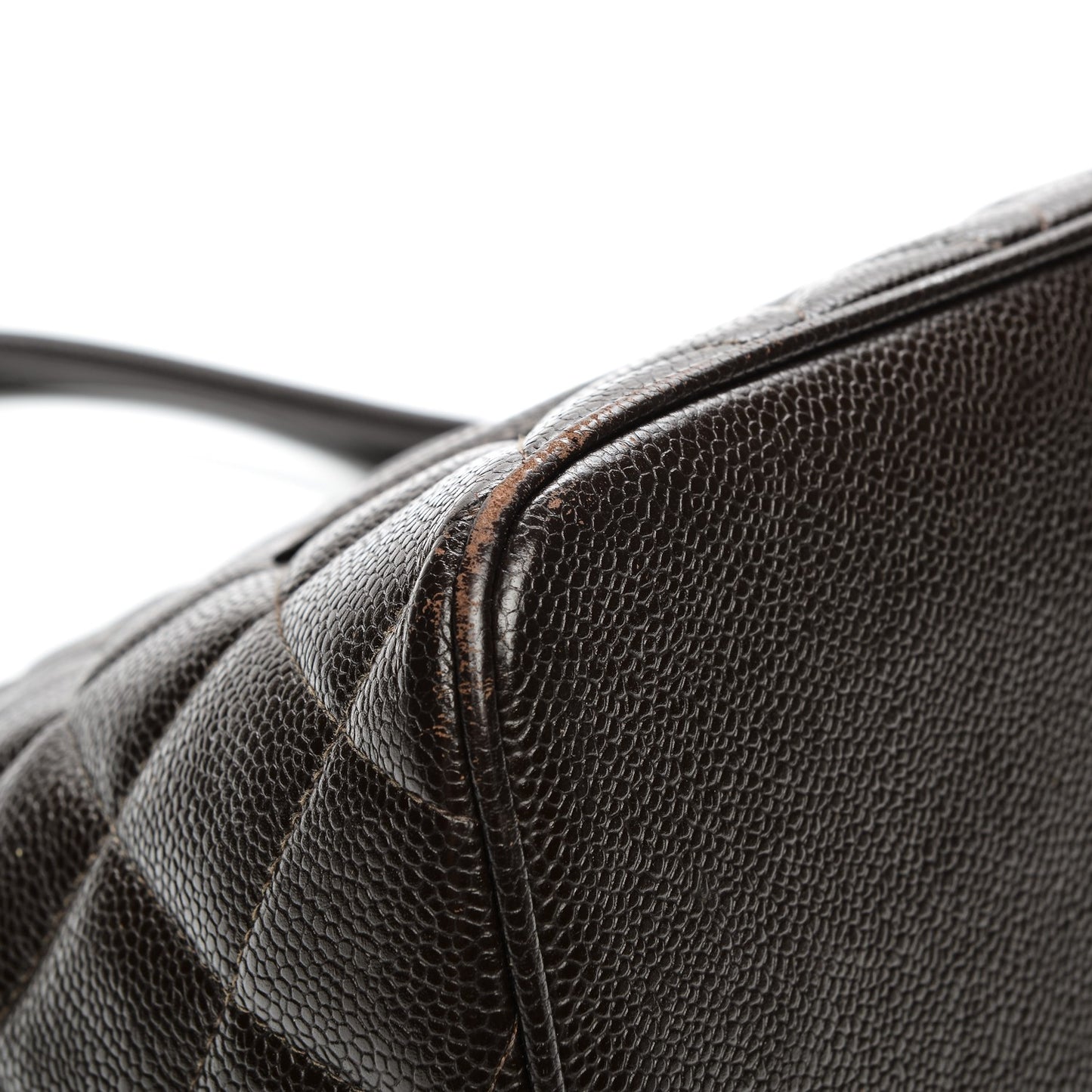 Caviar Quilted Medallion Tote Dark Brown