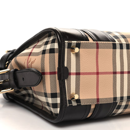 Burberry Haymarket Check Medium Minford Portrait Tote Chocolate 8 of 9