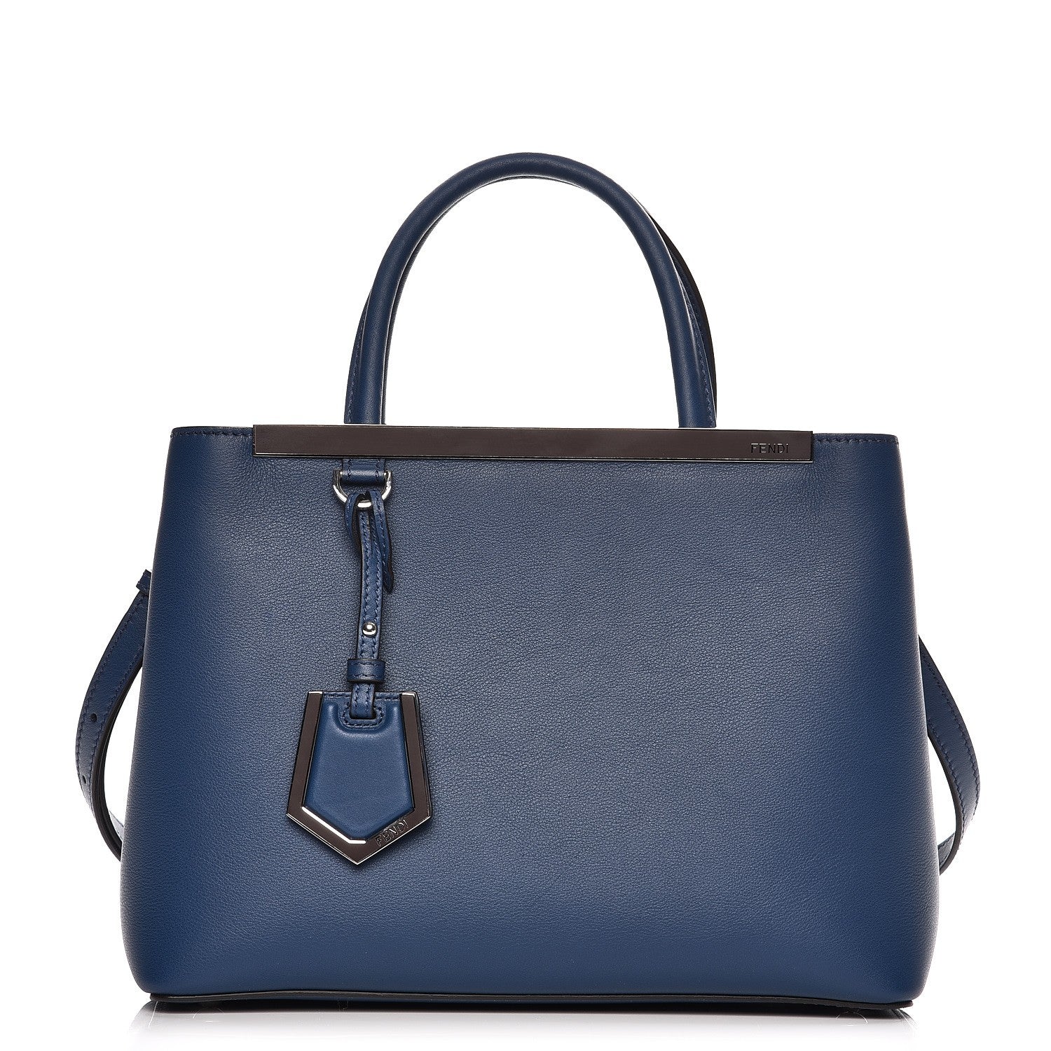 Fendi Vitello Dolce Century Petite 2Jours Tote Blue Rosa Doll 1 of 8