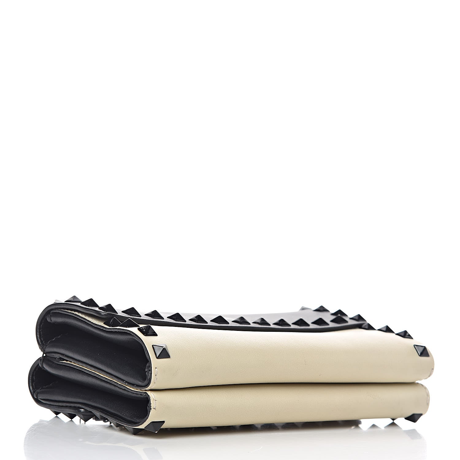 Valentino Garavani Vitello Rockstud Double Flap Crossbody Bag Black Light Ivory 4 of 12