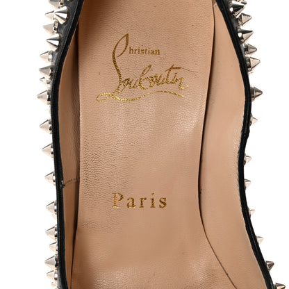 Christian Louboutin Nappa Lady Peep Spikes 150 Pumps 35 Black Silver 8 of 11