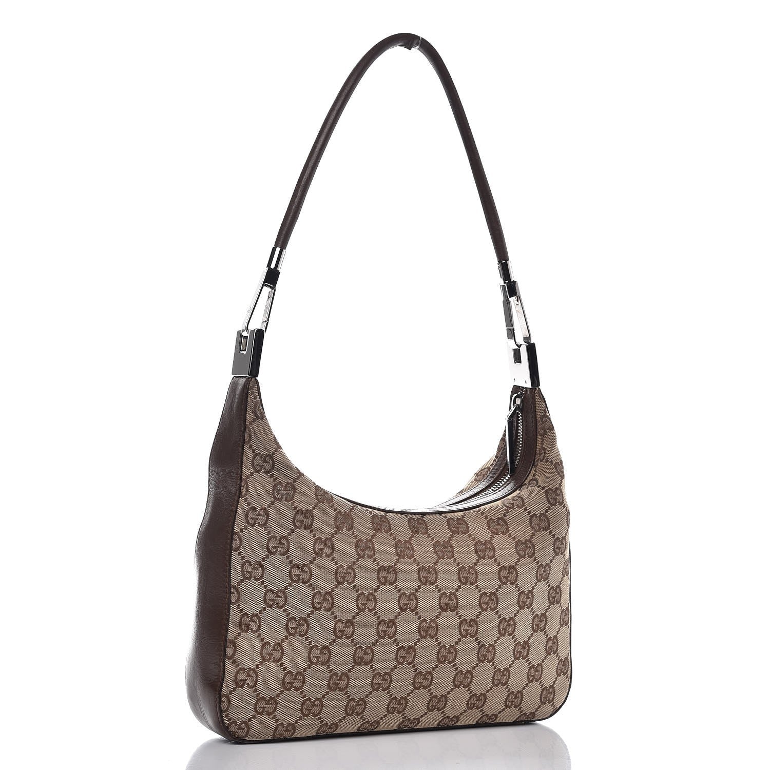 Gucci Monogram GG Small Clasp Hobo Brown 3 of 12
