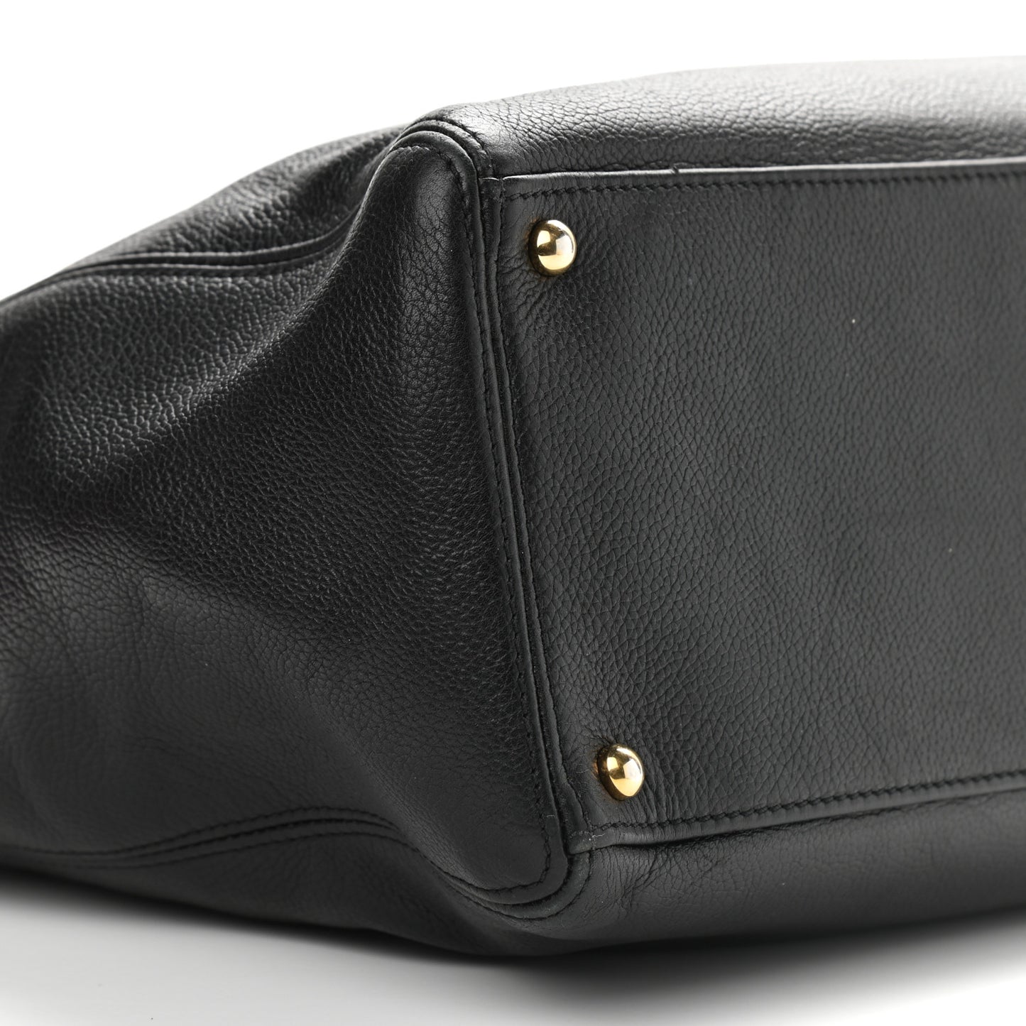 Calfskin Cerf Executive Shopper Tote Black