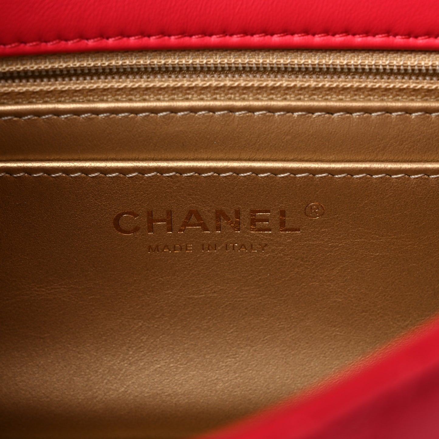 Lambskin Quilted Mini Pearl Crush Flap Red