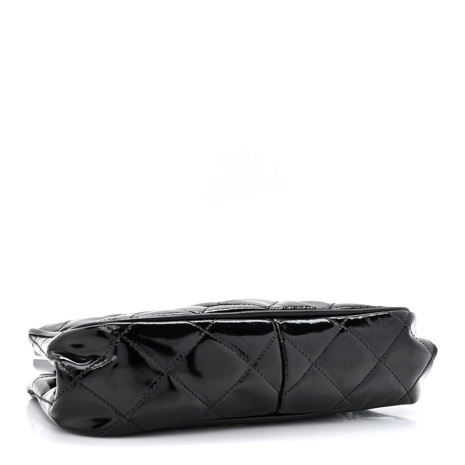 Chanel Patent Quilted Resin Frame Clutch Flap With Chain Black 4 of 14