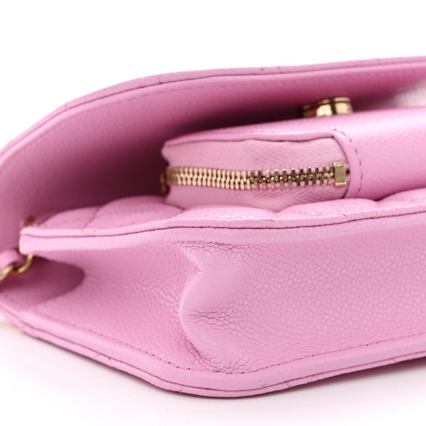 Caviar Quilted Business Affinity Clutch With Chain Flap Lilac
