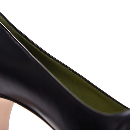Gucci Malaga Kid Half Moon GG Square Toe Pumps 39 Black 10 of 11