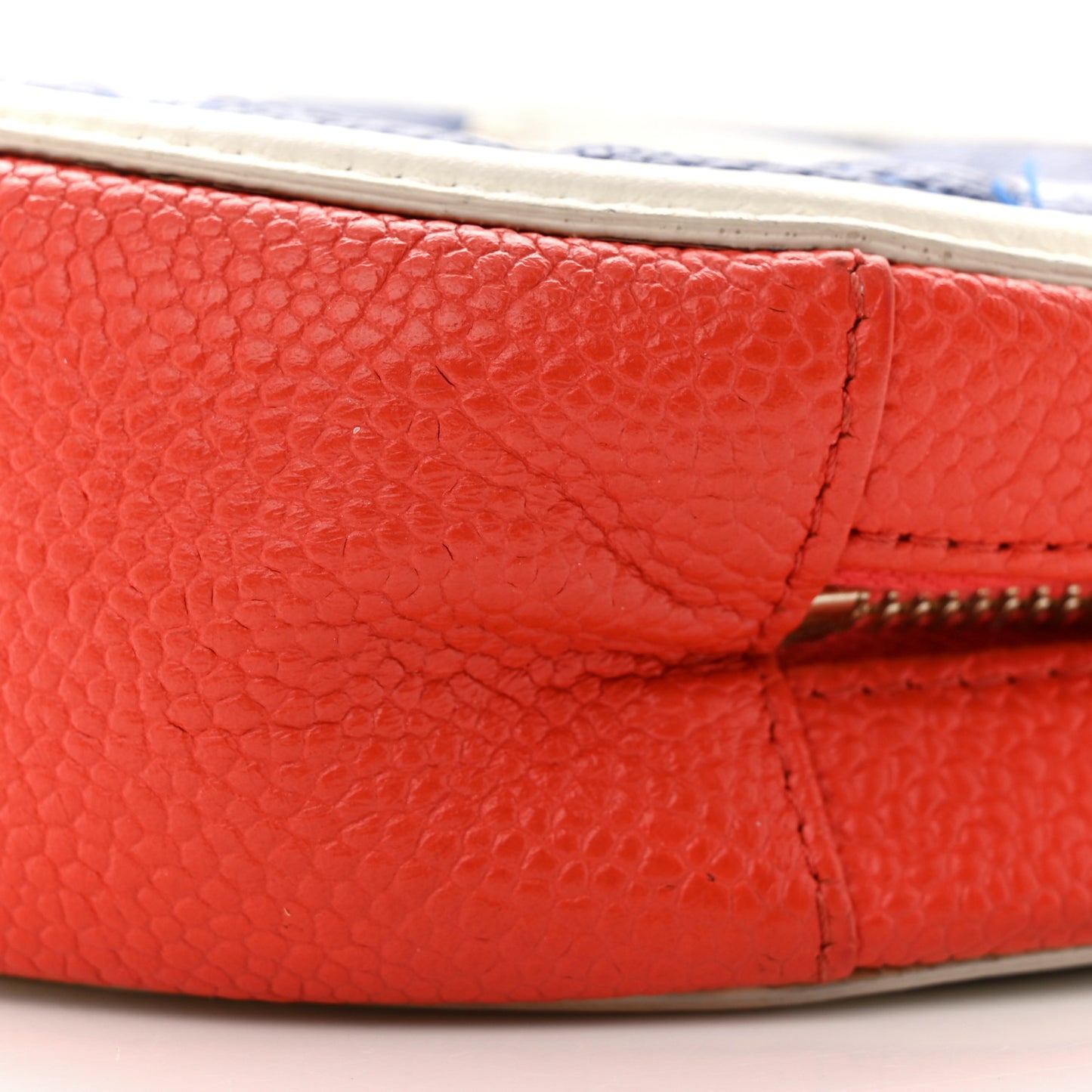Caviar Quilted Round Filigree Crossbody Blue White Red