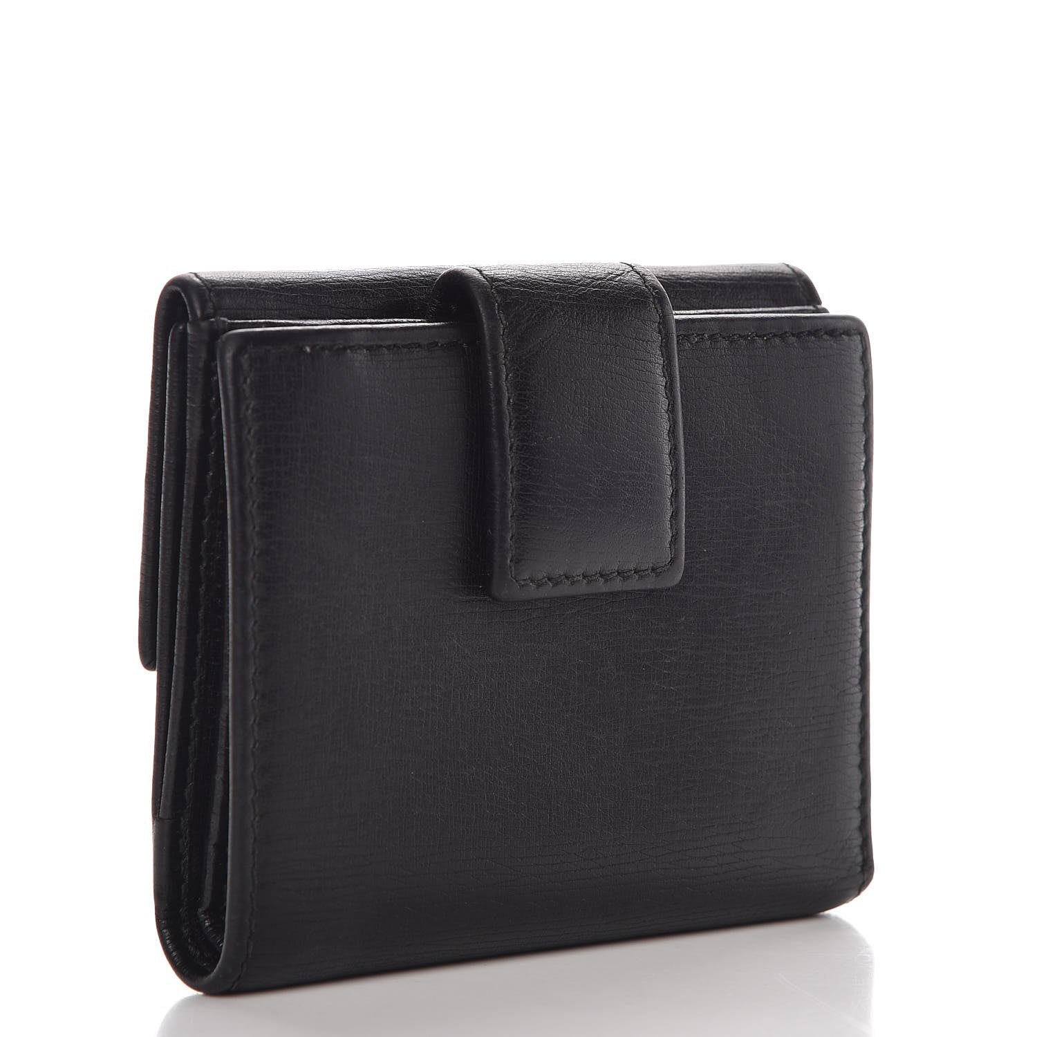 Gucci Calfskin Interlocking G French Wallet Black 3 of 6