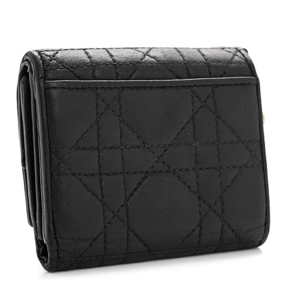 Christian Dior Lambskin Cannage Lady Dior Lotus Wallet Black 3 of 10