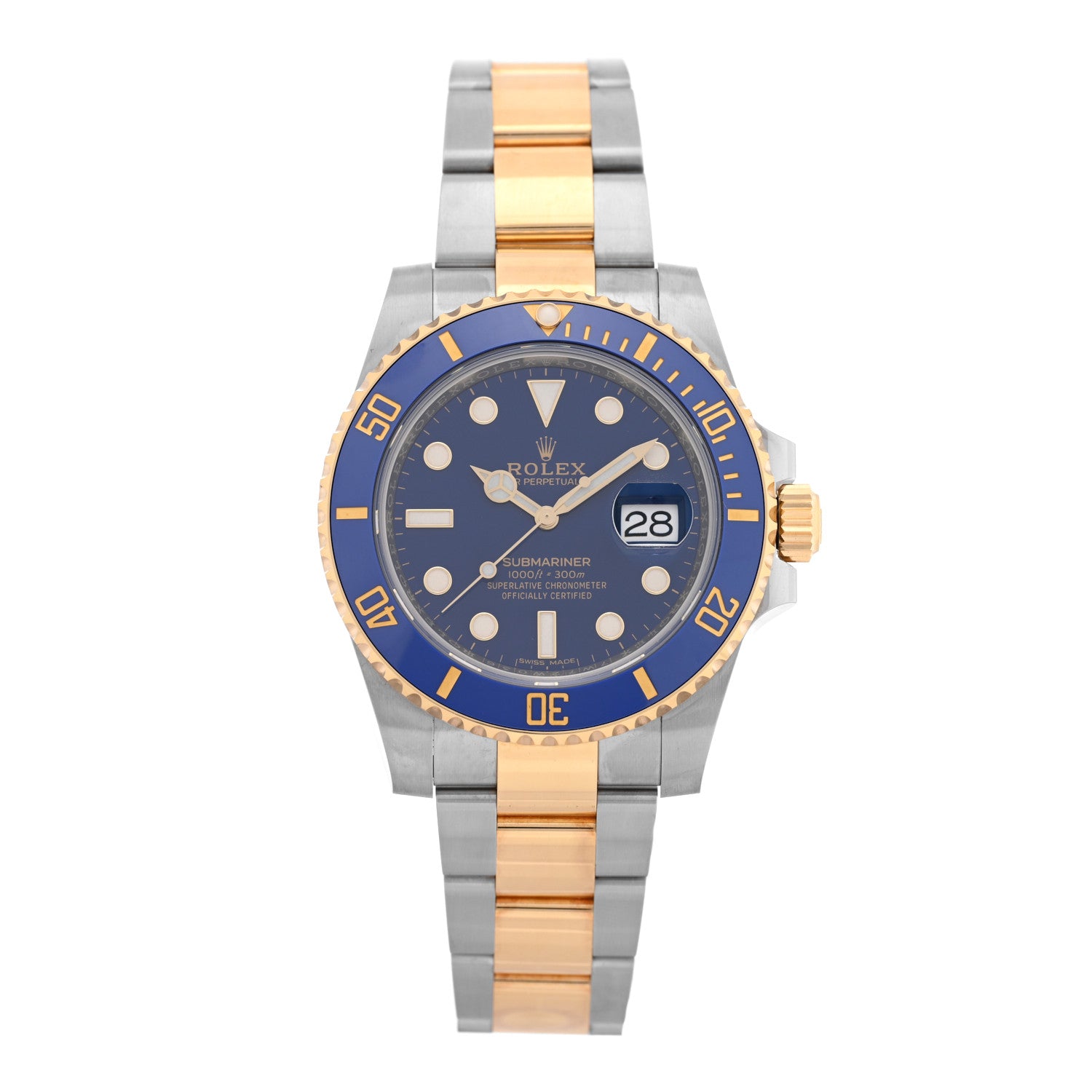 Rolex Stainless Steel 18K Yellow Gold 40mm Submariner Date Watch Royal Blue 116613LB 1 of 5